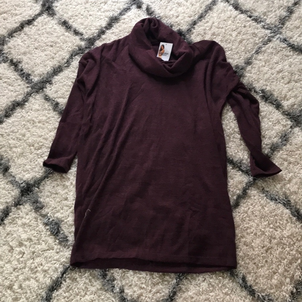 Cowl neck tunic sweater